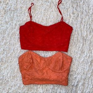Frenchi Crop Top Bundle Orange Red Size Small